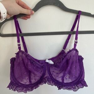Purple Heart Lace Underwire Bra